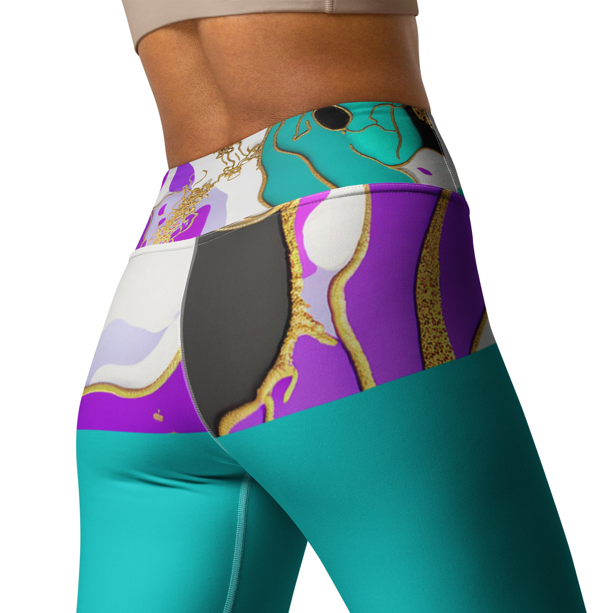 Arty Yoga Pants. Gym or Workout High Waist Leggings. "Artz" Streetwear by WickedYo.